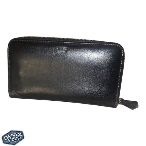 FENDI Black BUG BUGS EYE Calfskin Leather Long Zip Around Continental Wallet - Picture 15 of 16